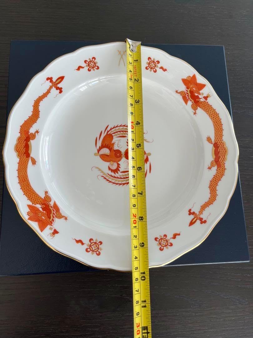 マイセン　明朝ドラゴンオレンジ　約25㎝プレート マイセン 明朝ドラゴンオレンジ 約25㎝プレート MEISSEN マイセン 明朝